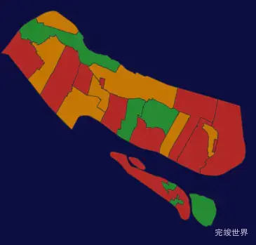 echarts地图上海市崇明区渲染效果实例